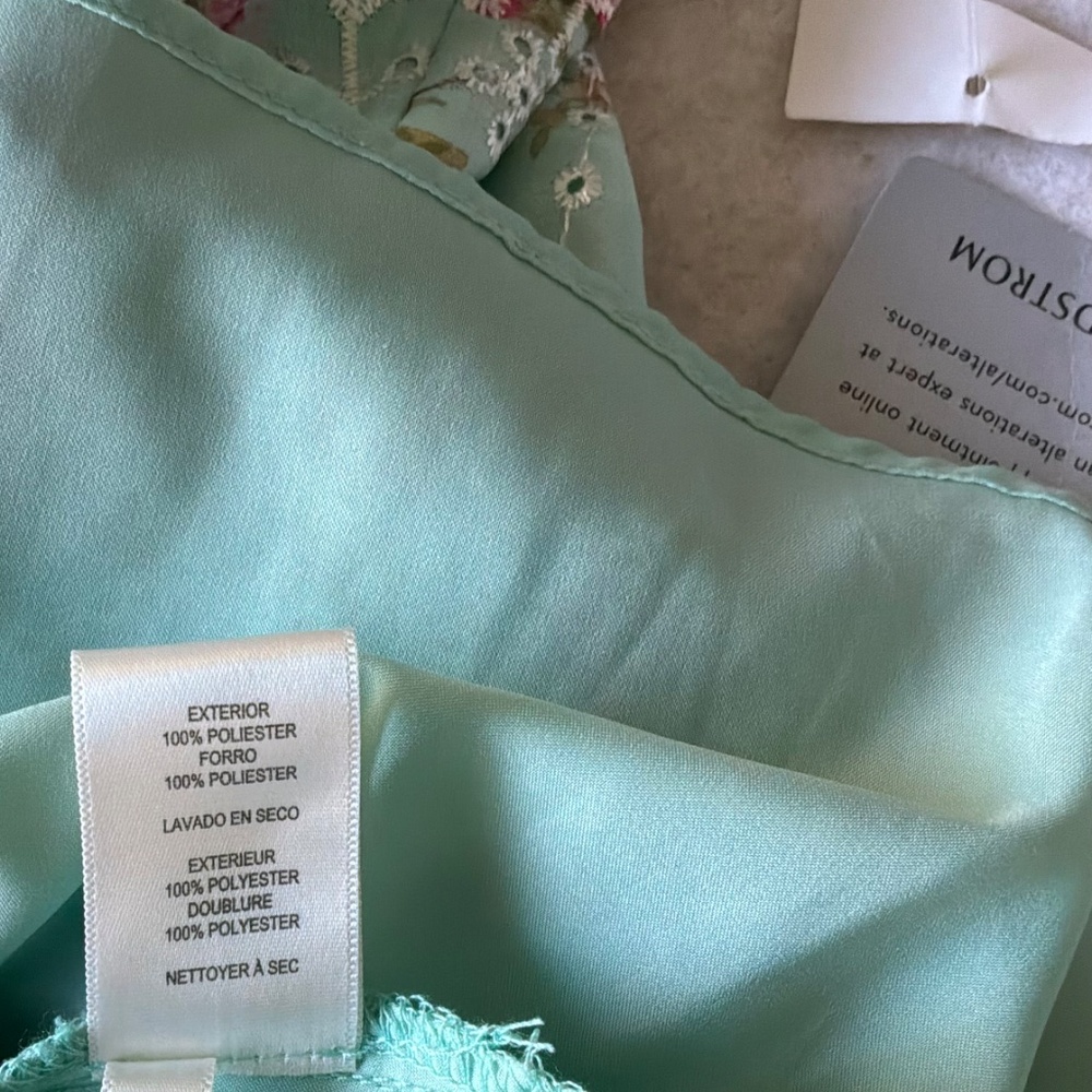 New Eliza J Dress Mint Green Floral Eyelet Halter Dress Size 8 - Picture 13 of 13